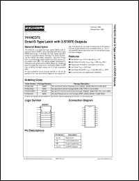 datasheet for 74VHC373MSCX by Fairchild Semiconductor