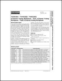 datasheet for 74VHC4051MX by Fairchild Semiconductor