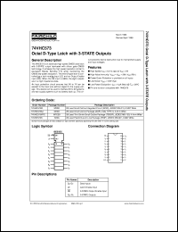 datasheet for 74VHC573M by Fairchild Semiconductor