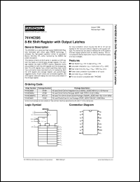 datasheet for 74VHC595M by Fairchild Semiconductor