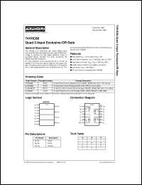 datasheet for 74VHC86N by Fairchild Semiconductor