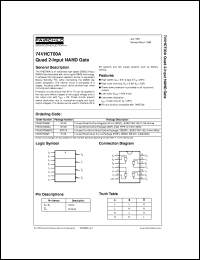 datasheet for 74VHCT00AM by Fairchild Semiconductor