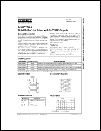 datasheet for 74VHCT540AMX by Fairchild Semiconductor