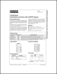 datasheet for 74VHCT541AMX by Fairchild Semiconductor