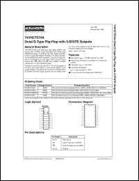 datasheet for 74VHCT574AMTCX by Fairchild Semiconductor