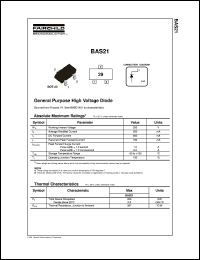 datasheet for BAS21 by Fairchild Semiconductor