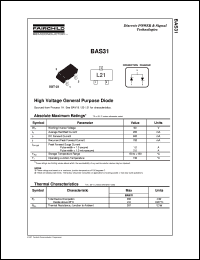 datasheet for BAS31 by Fairchild Semiconductor