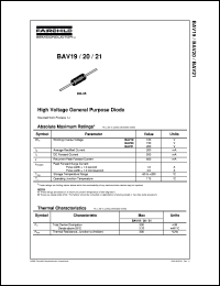 datasheet for BAV21 by Fairchild Semiconductor