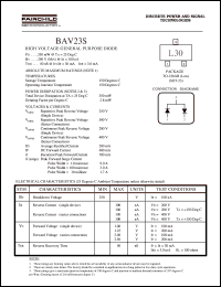 datasheet for BAV23S by Fairchild Semiconductor