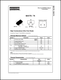 datasheet for BAV70 by Fairchild Semiconductor
