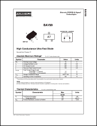 datasheet for BAV99 by Fairchild Semiconductor