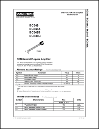 datasheet for BC548 by Fairchild Semiconductor