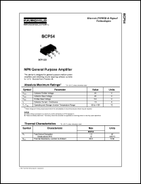 datasheet for BCP54 by Fairchild Semiconductor