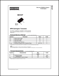 datasheet for BCV27 by Fairchild Semiconductor