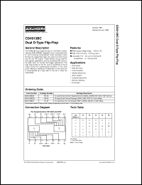 datasheet for CD4013BCM by Fairchild Semiconductor