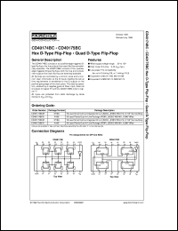 datasheet for CD40174BCM by Fairchild Semiconductor