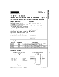 datasheet for CD4017BCM by Fairchild Semiconductor