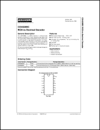datasheet for CD4028BCM by Fairchild Semiconductor