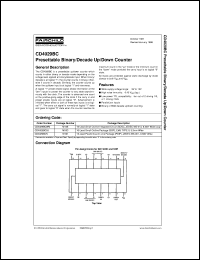 datasheet for CD4029BCSJX by Fairchild Semiconductor