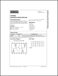 datasheet for CD4030CSJX by Fairchild Semiconductor