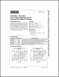 datasheet for CD4043BCM by Fairchild Semiconductor