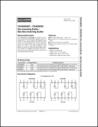 datasheet for CD4049UBCM by Fairchild Semiconductor