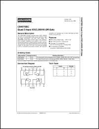datasheet for CD4070BCMX by Fairchild Semiconductor