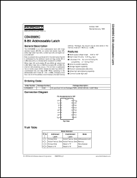 datasheet for CD4099BCN by Fairchild Semiconductor