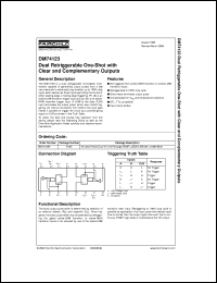 datasheet for DM74123N by Fairchild Semiconductor