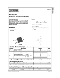 datasheet for FDD5680 by Fairchild Semiconductor