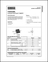 datasheet for FDD6030BL by Fairchild Semiconductor