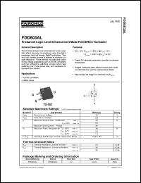 datasheet for FDD603AL by Fairchild Semiconductor