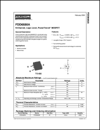 datasheet for FDD6680A by Fairchild Semiconductor