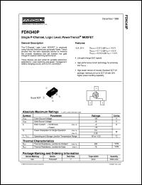 datasheet for FDN340P by Fairchild Semiconductor