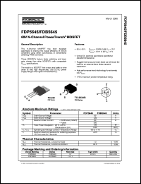 datasheet for FDP5645 by Fairchild Semiconductor