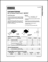datasheet for FDP5680 by Fairchild Semiconductor