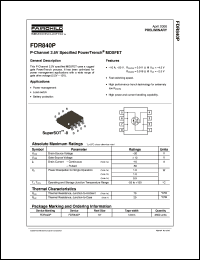 datasheet for FDR840P by Fairchild Semiconductor