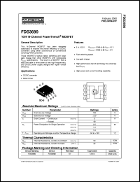 datasheet for FDS3690 by Fairchild Semiconductor