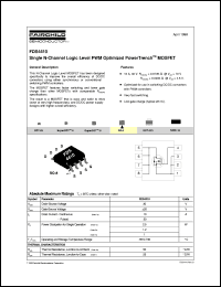 datasheet for FDS4410 by Fairchild Semiconductor