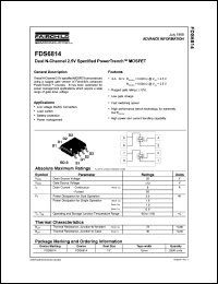 datasheet for FDS6814 by Fairchild Semiconductor