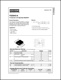datasheet for FDS9431A by Fairchild Semiconductor