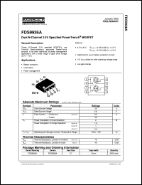 datasheet for FDS9926A by Fairchild Semiconductor