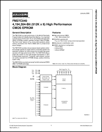 datasheet for FM27C040Q90 by Fairchild Semiconductor