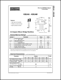 datasheet for KBU4B by Fairchild Semiconductor