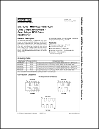 datasheet for MM74C02N by Fairchild Semiconductor