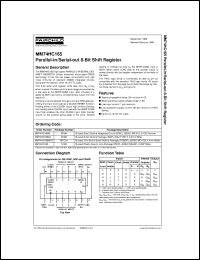 datasheet for MM74HC165SJX by Fairchild Semiconductor