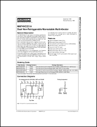 datasheet for MM74HC221ASJ by Fairchild Semiconductor