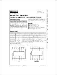 datasheet for MM74HC4020SJ by Fairchild Semiconductor