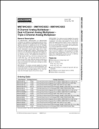 datasheet for MM74HC4053SJ by Fairchild Semiconductor