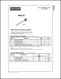 datasheet for MPSL51 by Fairchild Semiconductor